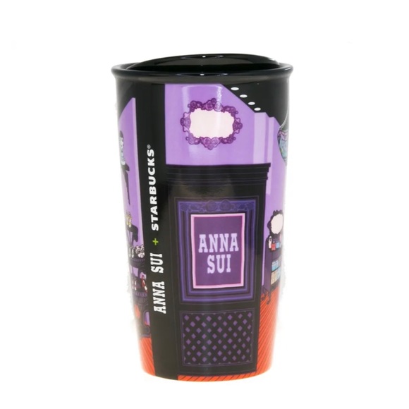 STARBUCKS NIB ANNA SUI 2016 TRAVEL MUG ROSE STRIPES & BOUTIQUE and TOTE BAG SET - Picture 8 of 9